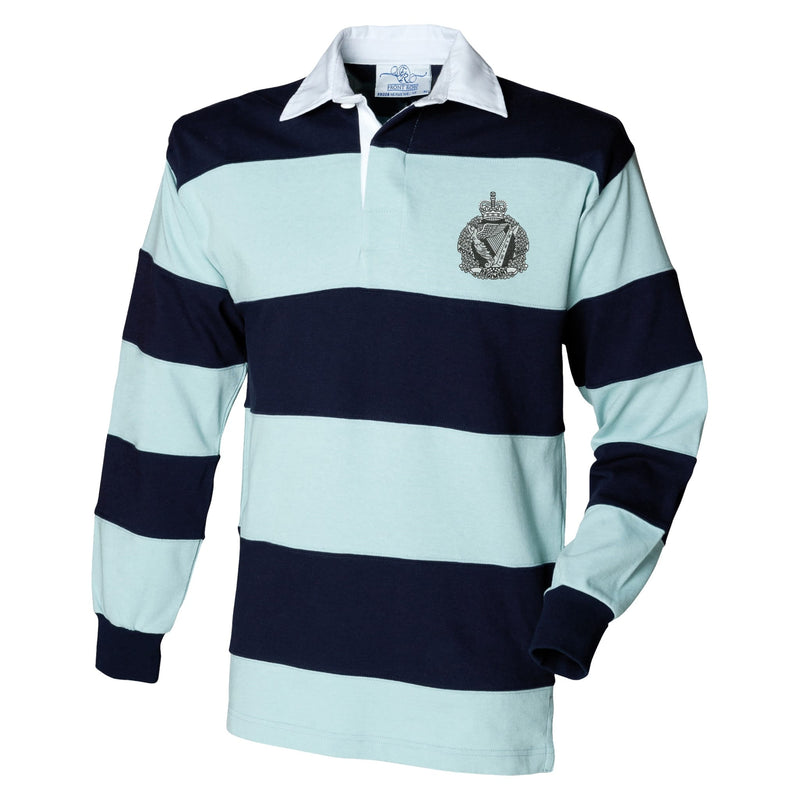 Royal Irish Regiment Front Row Sewn Stripe Long Sleeve Rugby Shirt