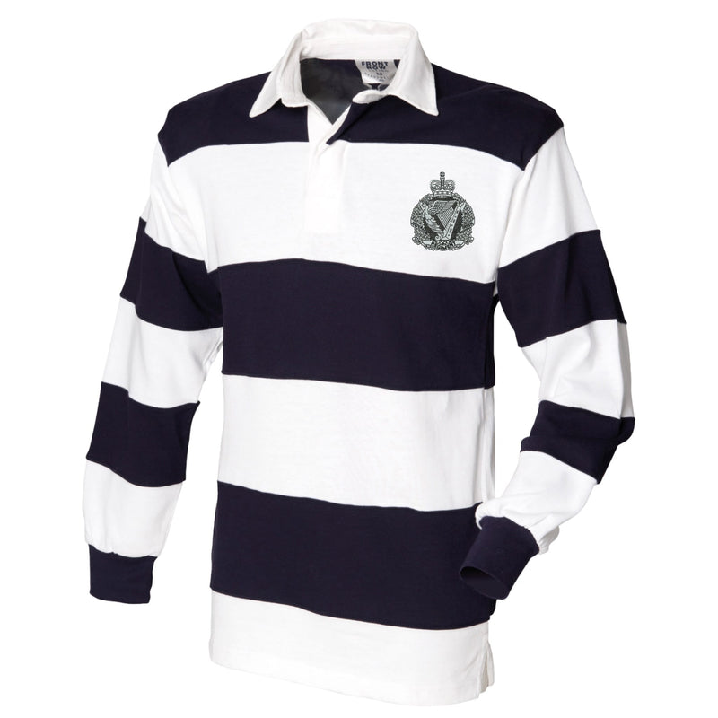 Royal Irish Regiment Front Row Sewn Stripe Long Sleeve Rugby Shirt