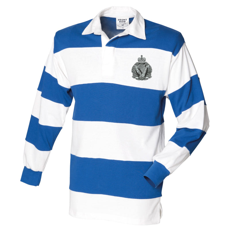 Royal Irish Regiment Front Row Sewn Stripe Long Sleeve Rugby Shirt
