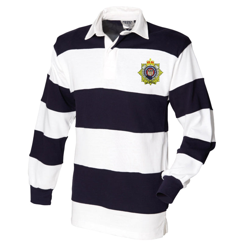Royal Logistic Corps Front Row Sewn Stripe Long Sleeve Rugby Shirt
