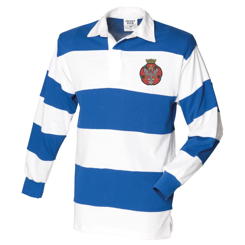 Royal Mercian and Lancastrian Yeomanry Front Row Sewn Stripe Long Sleeve Rugby Shirt