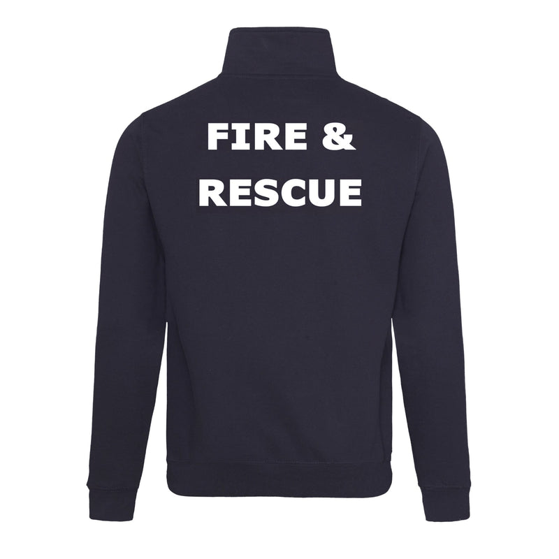 Royal Navy Fire and Rescue Quarter Zip Sweatshirt (Includes Back Print)