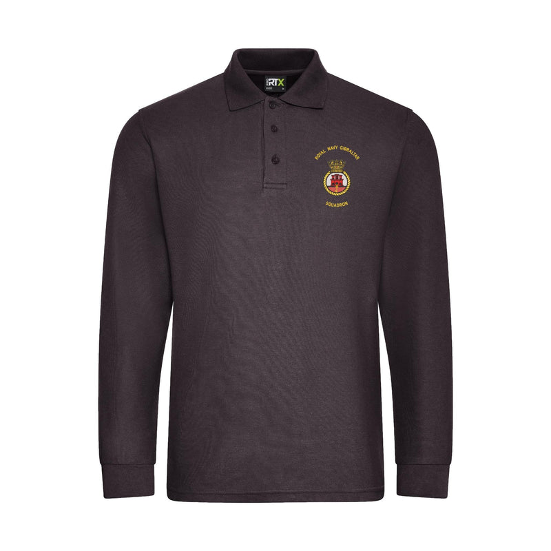 Royal Navy Gibraltar Squadron Long Sleeve Polo Shirt