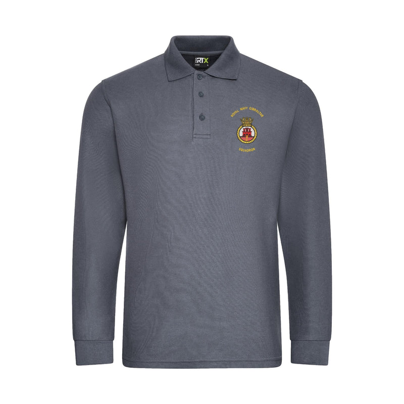 Royal Navy Gibraltar Squadron Long Sleeve Polo Shirt