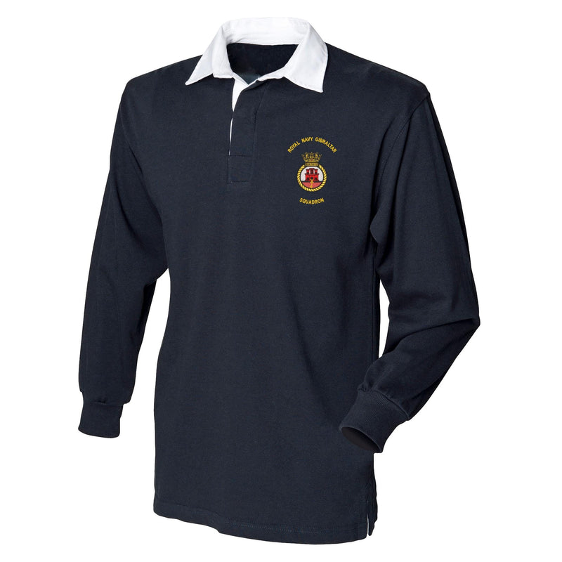 Royal Navy Gibraltar Squadron Front Row Long Sleeve Rugby Shirt