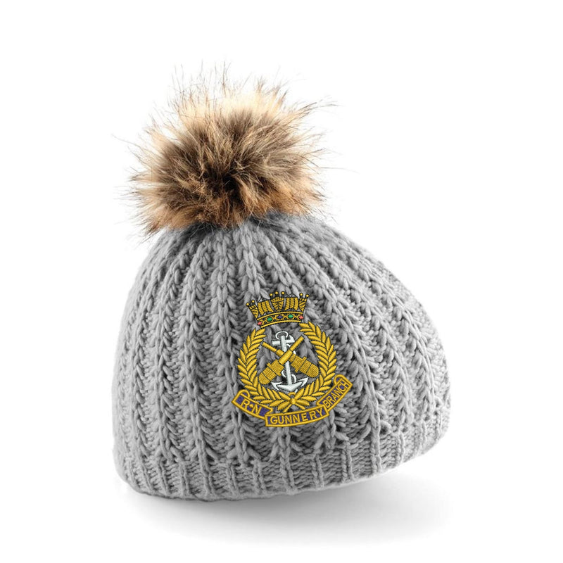 Royal Navy Gunnery Branch Pom Pom Beanie Hat