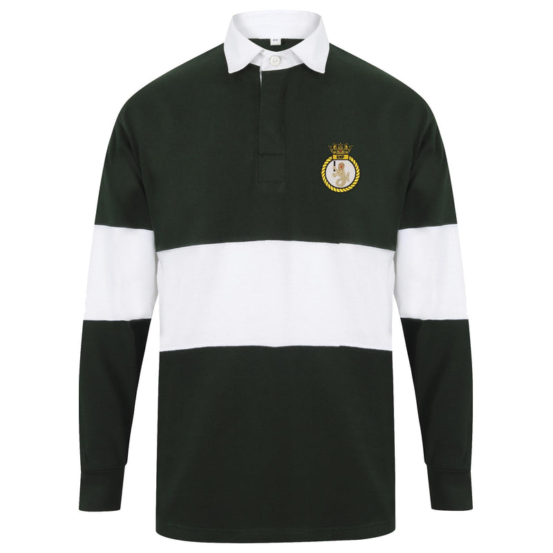 Royal Navy Police Crest Front Row Long Sleeve Panelled Rugby Shirt