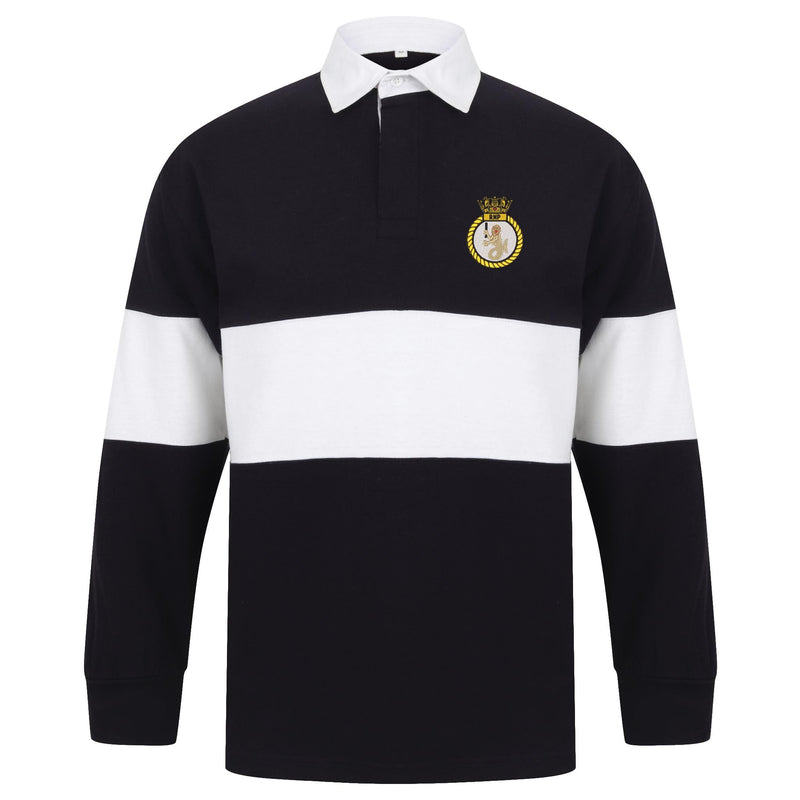 Royal Navy Police Crest Front Row Long Sleeve Panelled Rugby Shirt