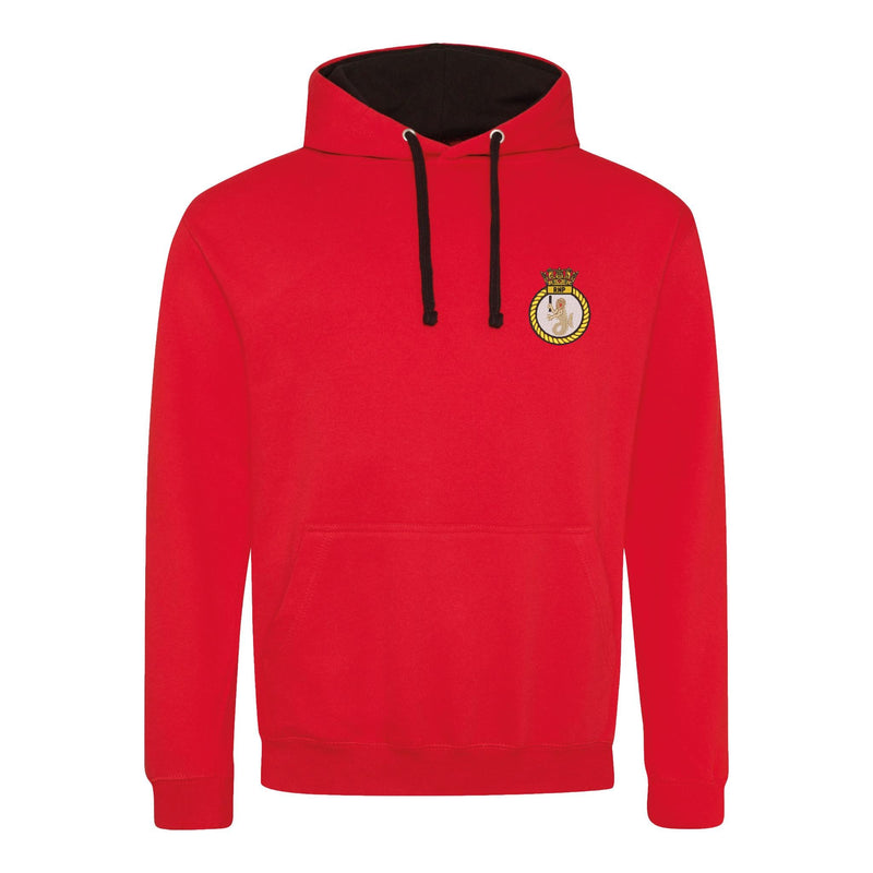 Royal Navy Police Crest Varsity Contrast Hoodie