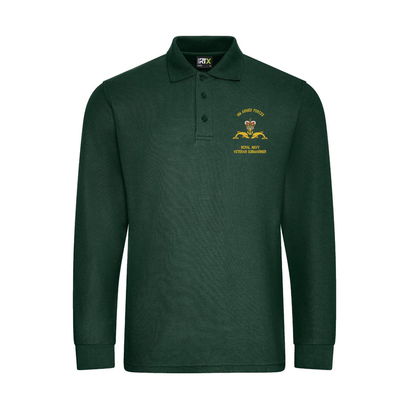 Royal Navy Veteran Submariner Long Sleeve Polo Shirt