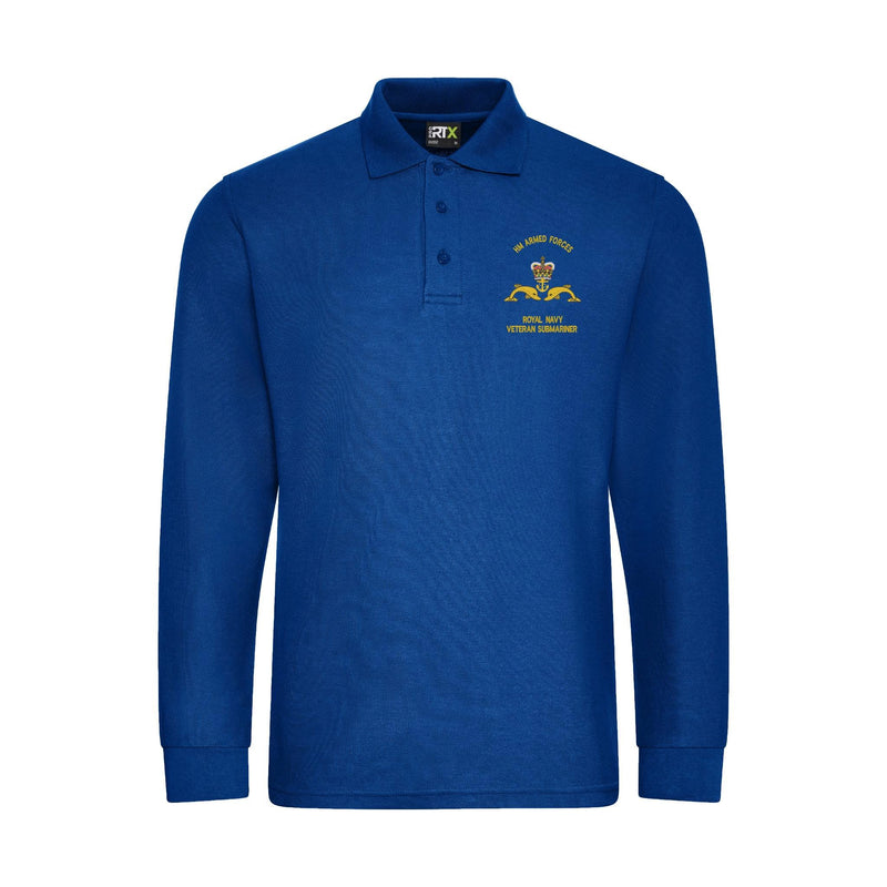 Royal Navy Veteran Submariner Long Sleeve Polo Shirt