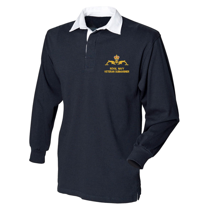 Royal Navy Veteran Submariner Front Row Long Sleeve Rugby Shirt