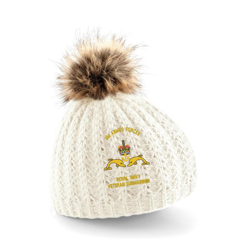 Royal Navy Veteran Submariner Pom Pom Beanie Hat