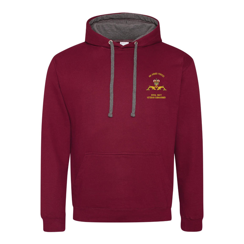 Royal Navy Veteran Submariner Varsity Contrast Hoodie