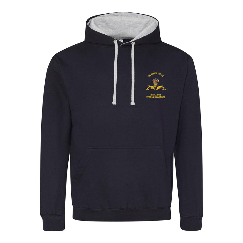 Royal Navy Veteran Submariner Varsity Contrast Hoodie