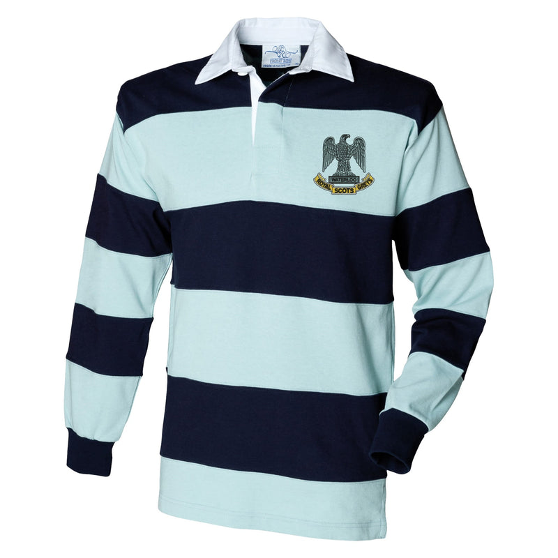 Royal Scots Greys Front Row Sewn Stripe Long Sleeve Rugby Shirt