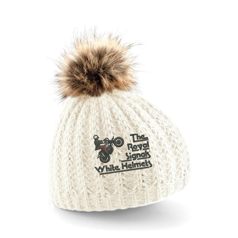 White Helmets Display Team - Royal Signals Pom Pom Beanie Hat