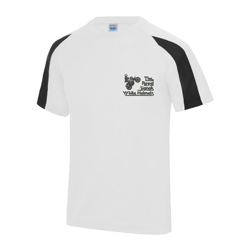 White Helmets Display Team - Royal Signals Contrast Polyester T-Shirt