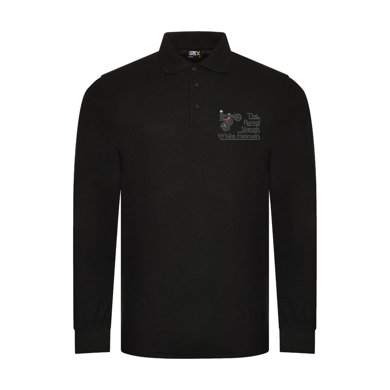 Royal Signals White Helmets Display Team Long Sleeve Polo Shirt