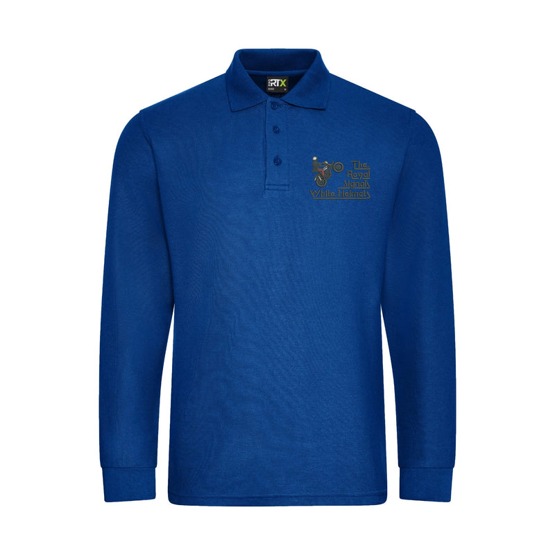 Royal Signals White Helmets Display Team Long Sleeve Polo Shirt