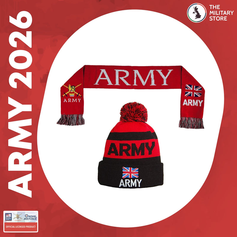 British Army Bobble Hat & Woven Scarf Bundle