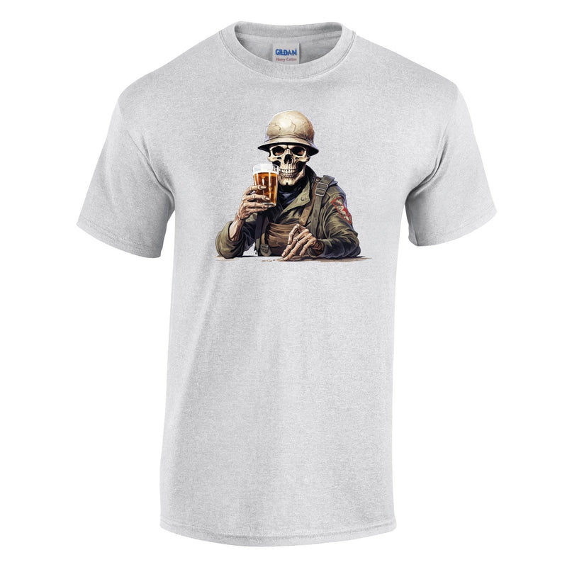 Skeleton with Grog Printed T-Shirt