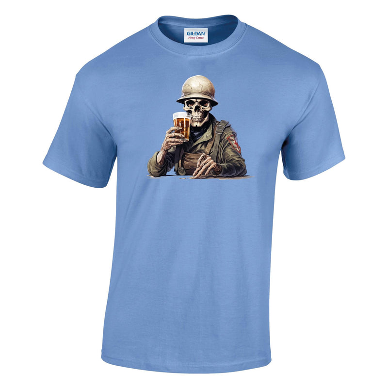 Skeleton with Grog Printed T-Shirt