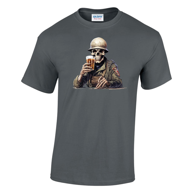 Skeleton with Grog Printed T-Shirt