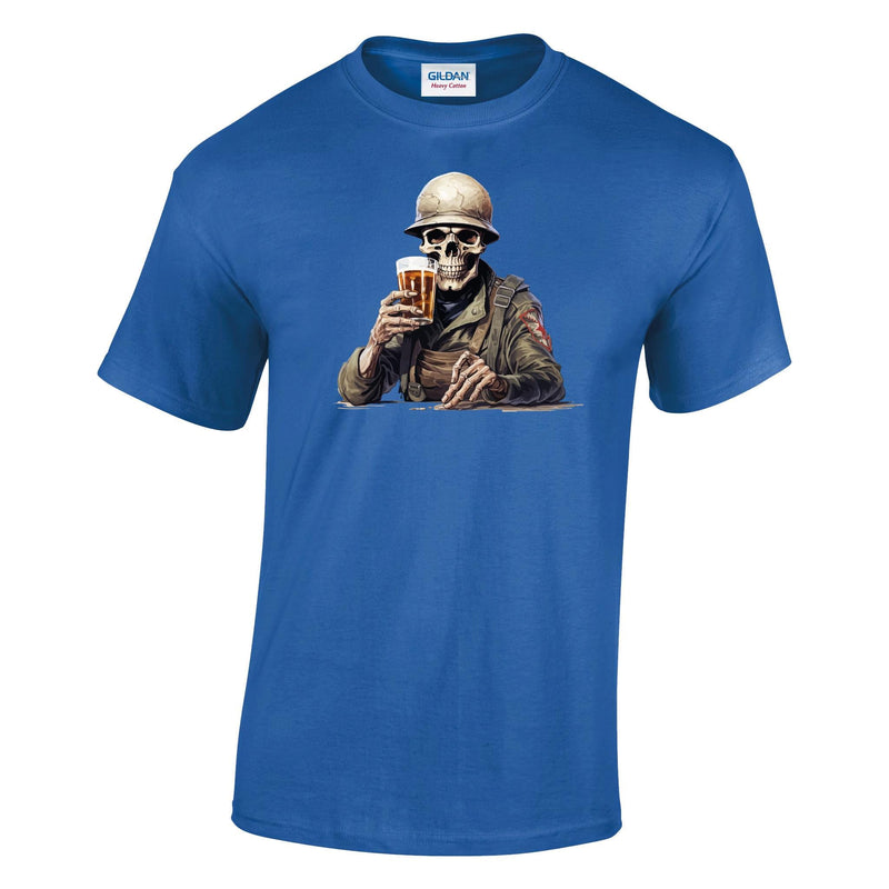Skeleton with Grog Printed T-Shirt