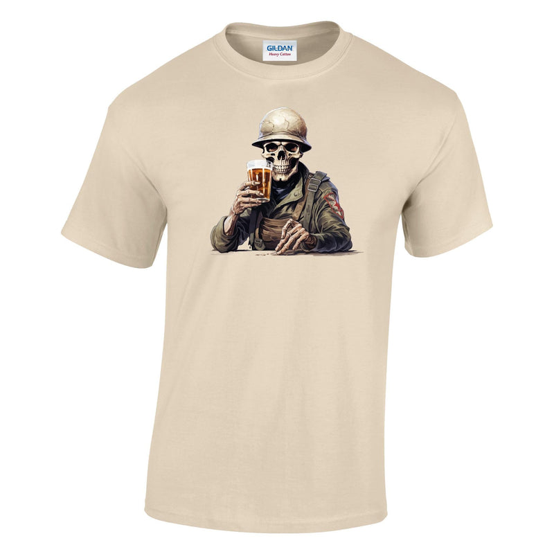 Skeleton with Grog Printed T-Shirt