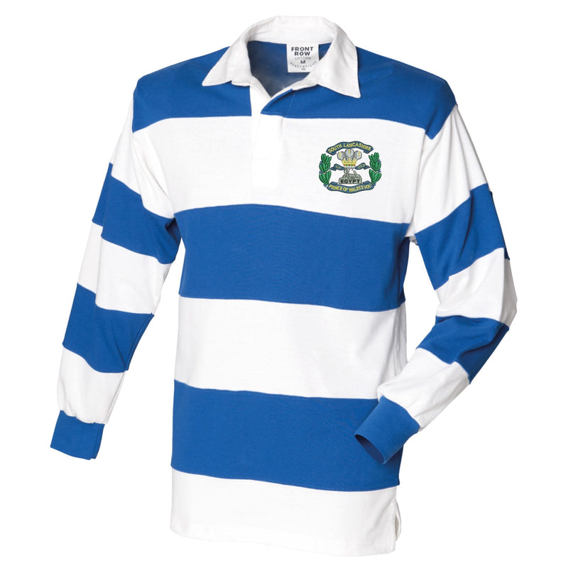 South Lancashire Regiment Front Row Sewn Stripe Long Sleeve Rugby Shirt