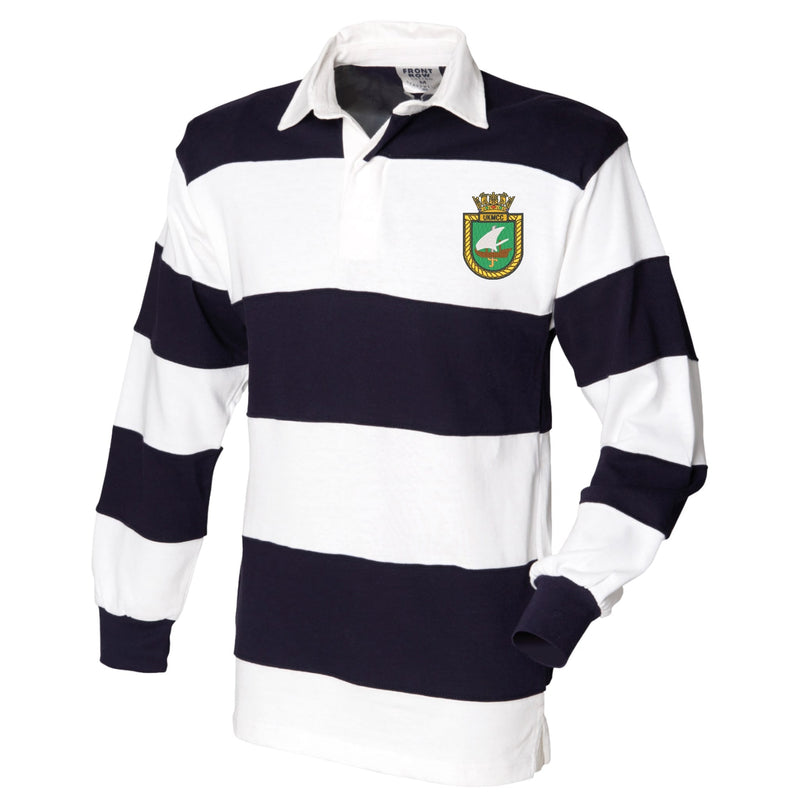 UK Maritime Component Command Front Row Sewn Stripe Long Sleeve Rugby Shirt