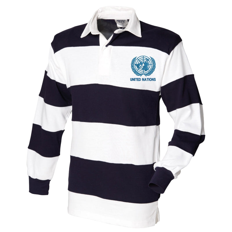 United Nations Front Row Sewn Stripe Long Sleeve Rugby Shirt