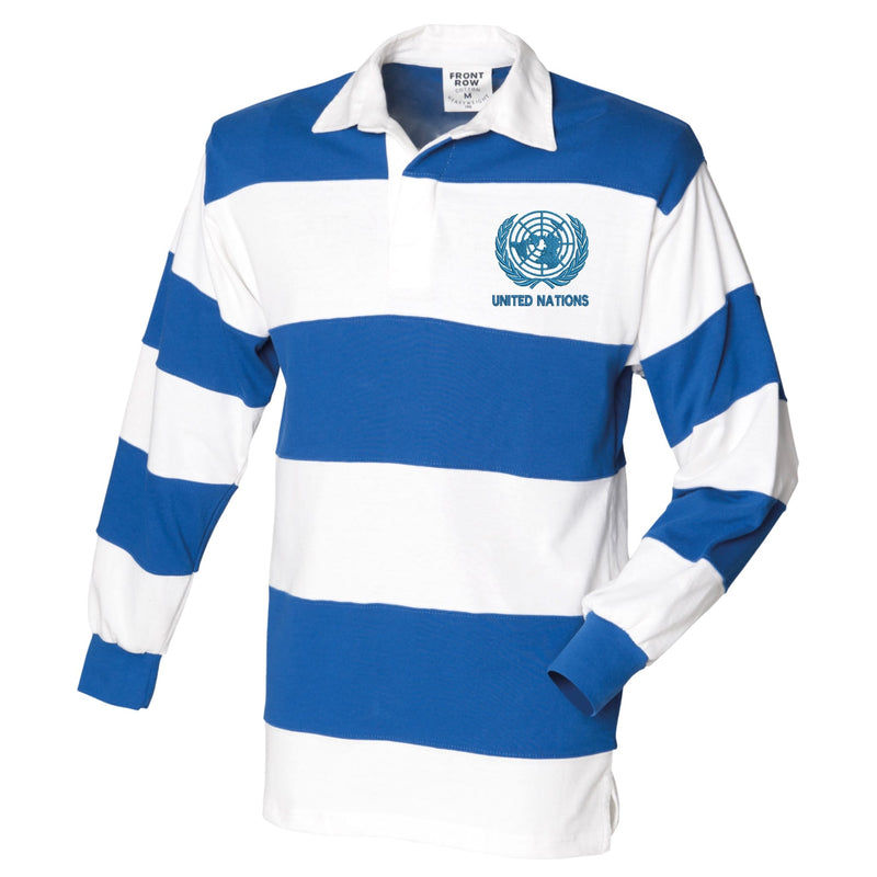 United Nations Front Row Sewn Stripe Long Sleeve Rugby Shirt