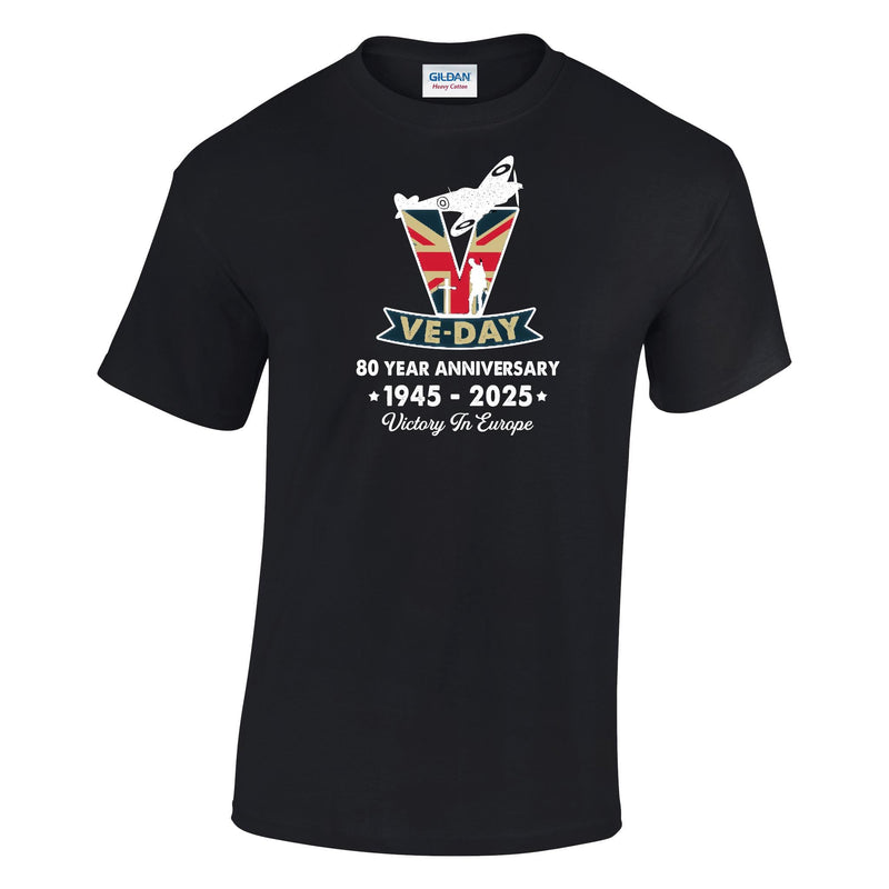 VE-Day V For Victory Printed T-Shirt