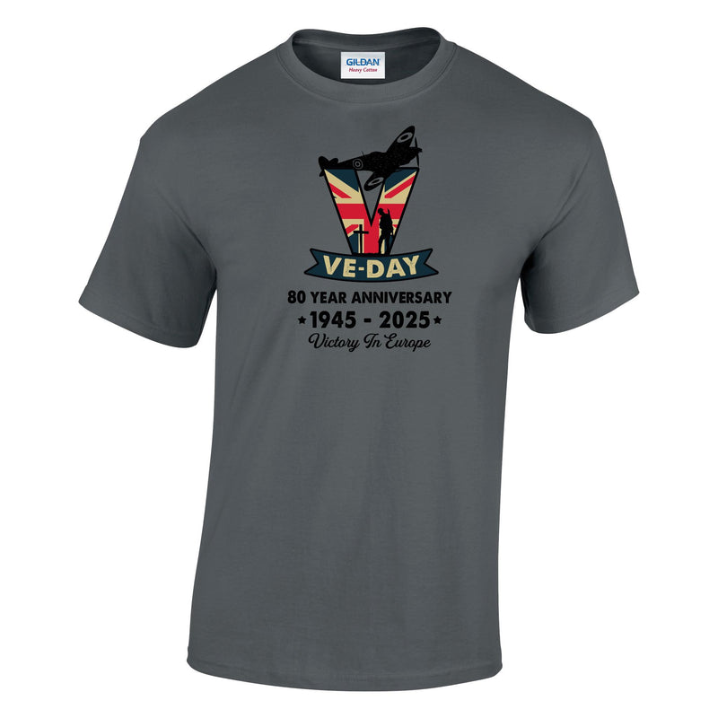 VE-Day V For Victory Printed T-Shirt