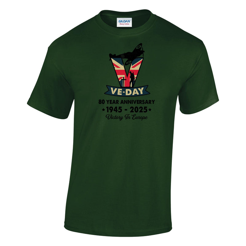 VE-Day V For Victory Printed T-Shirt