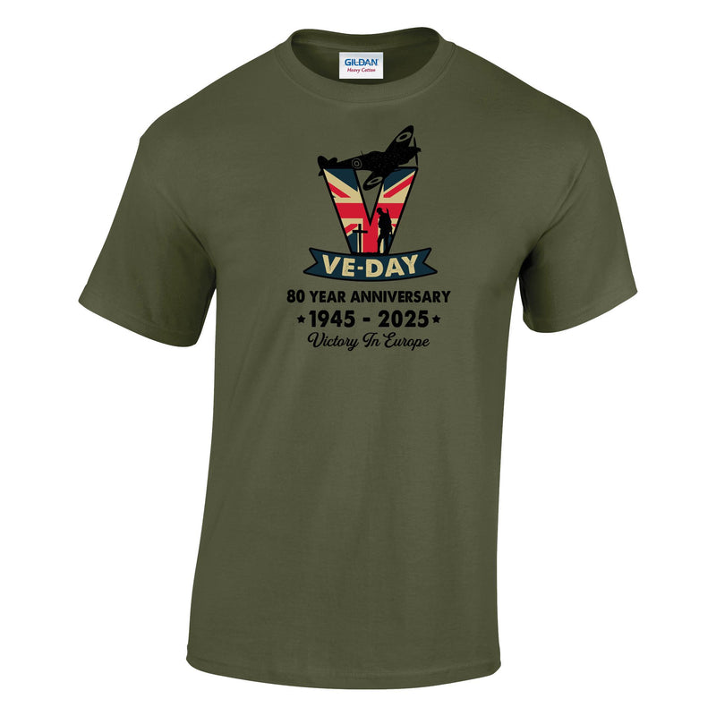 VE-Day V For Victory Printed T-Shirt