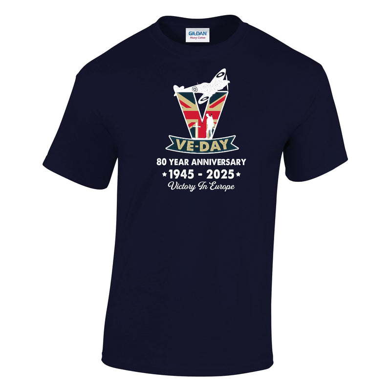 VE-Day V For Victory Printed T-Shirt