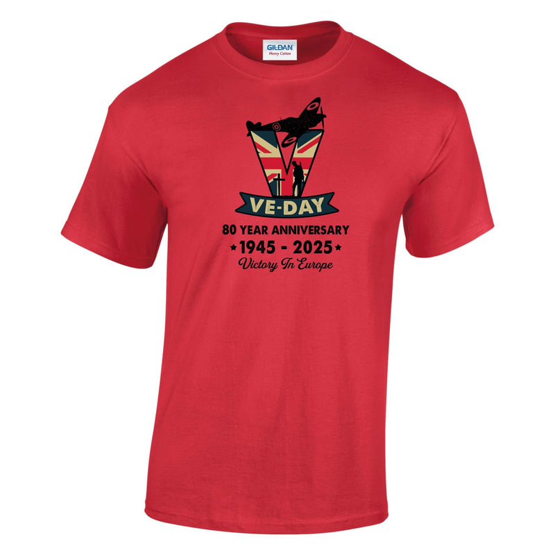 VE-Day V For Victory Printed T-Shirt