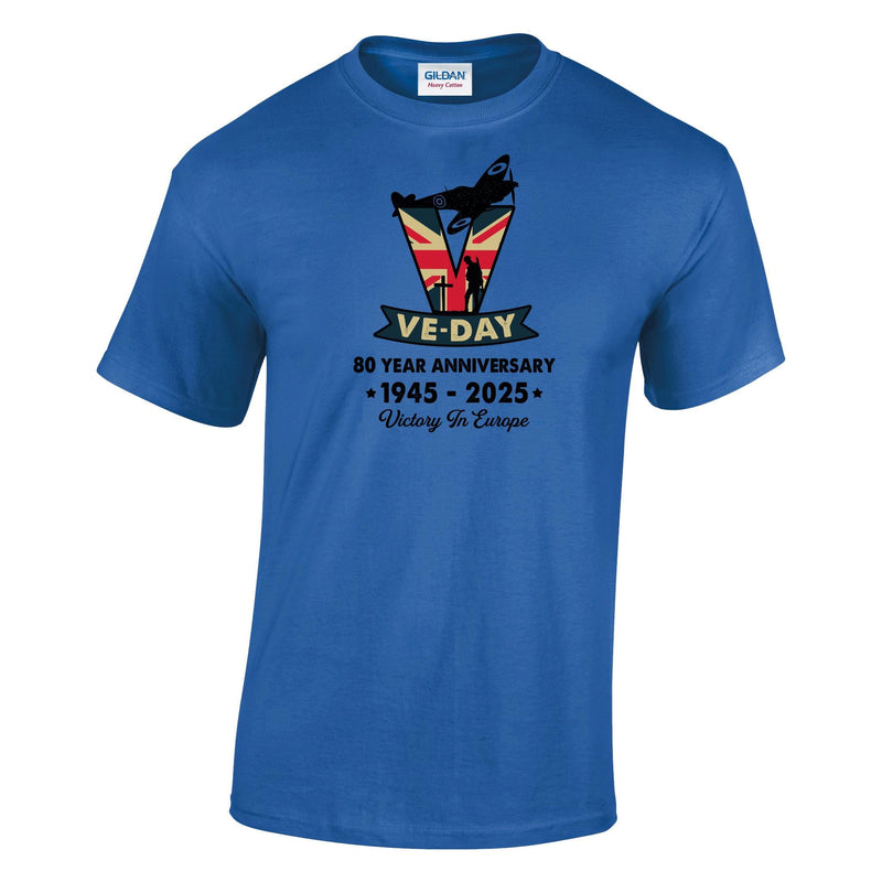 VE-Day V For Victory Printed T-Shirt