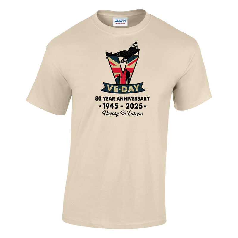 VE-Day V For Victory Printed T-Shirt