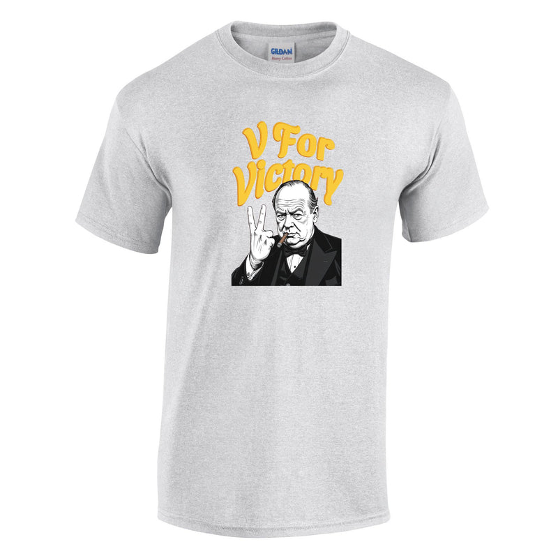 VE-Day: V For Victory Churchill Printed T-Shirt