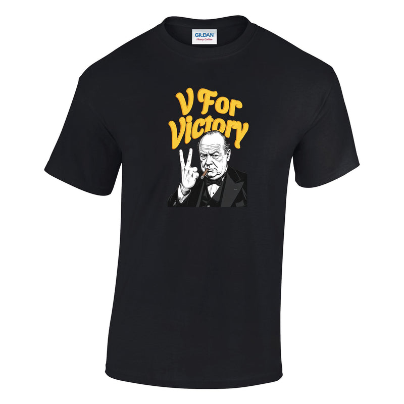 VE-Day: V For Victory Churchill Printed T-Shirt