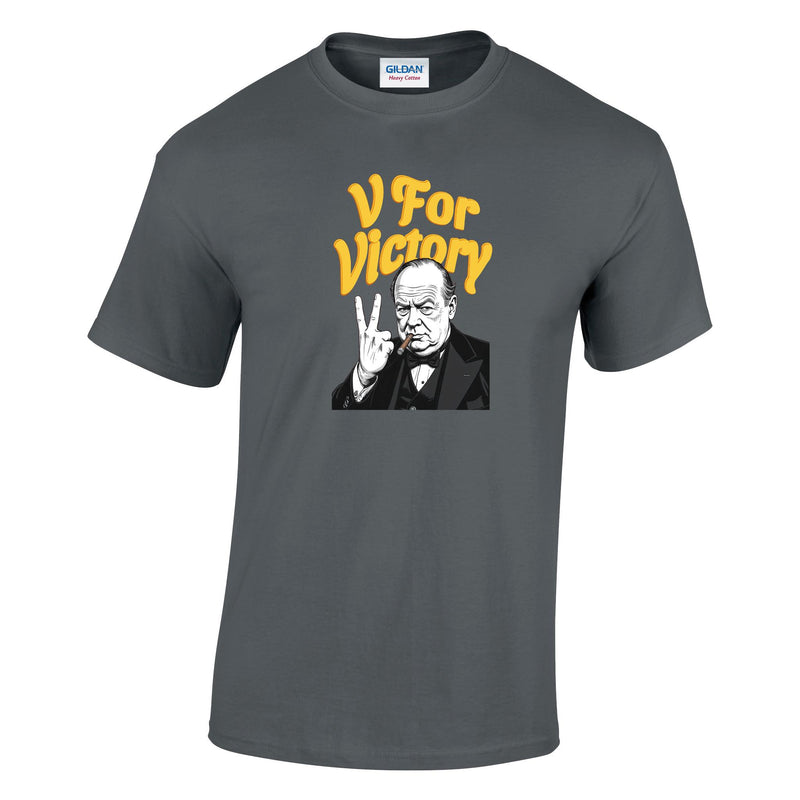 VE-Day: V For Victory Churchill Printed T-Shirt