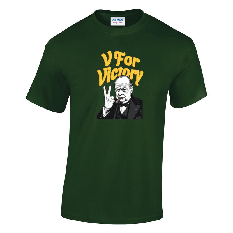 VE-Day: V For Victory Churchill Printed T-Shirt