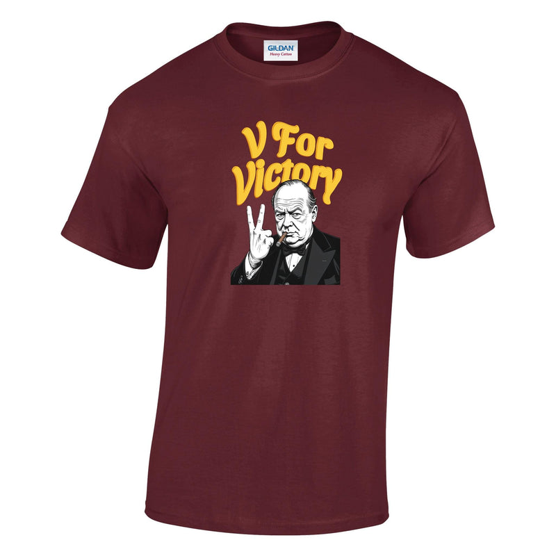 VE-Day: V For Victory Churchill Printed T-Shirt