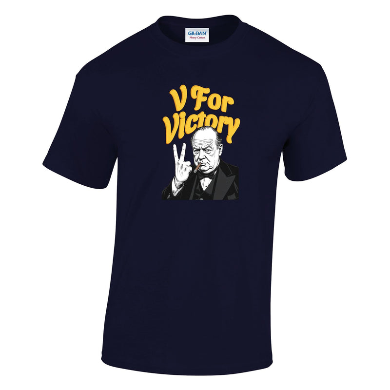 VE-Day: V For Victory Churchill Printed T-Shirt