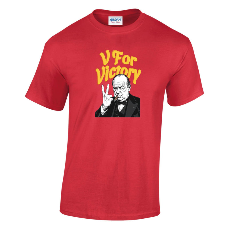 VE-Day: V For Victory Churchill Printed T-Shirt