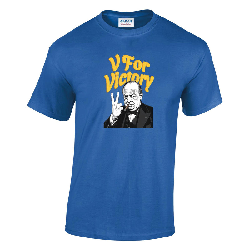 VE-Day: V For Victory Churchill Printed T-Shirt